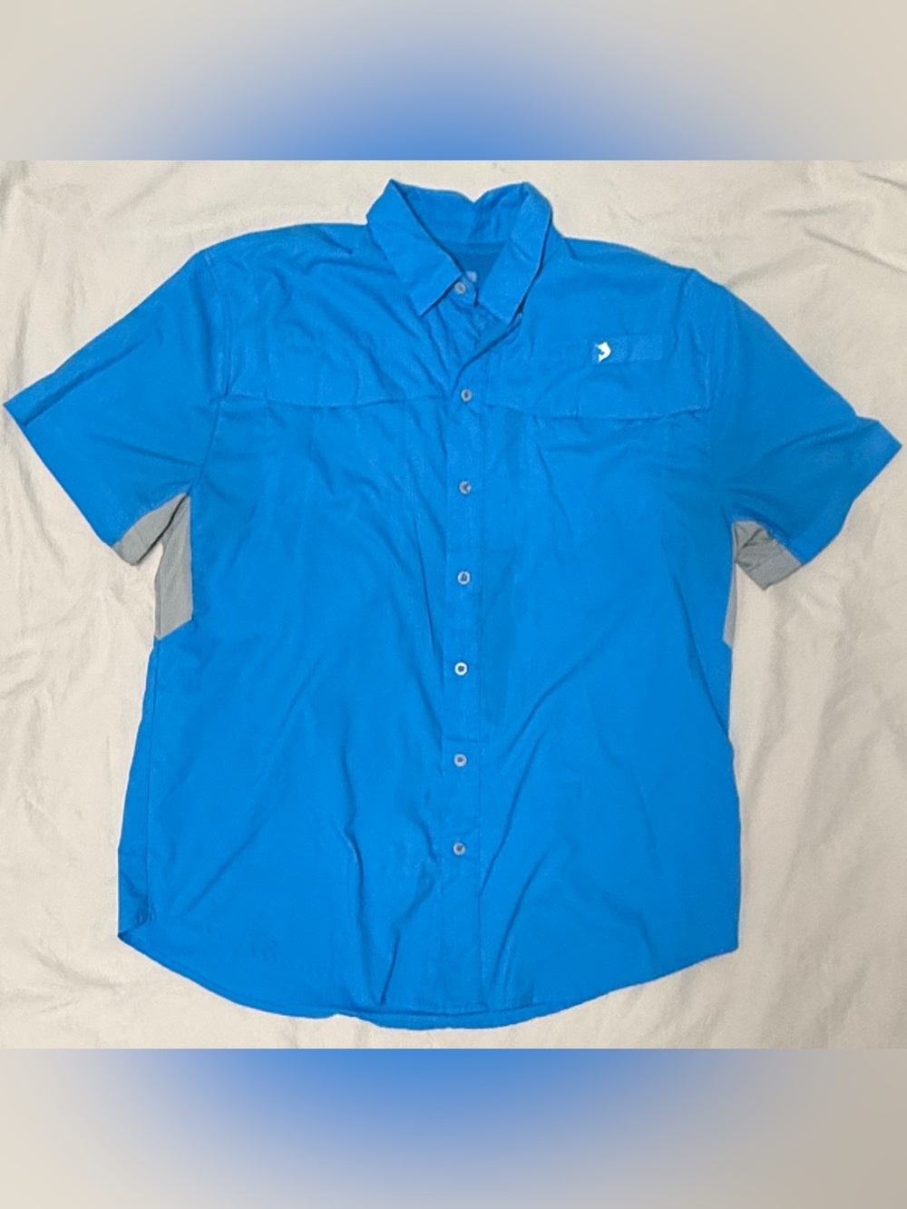 Reel Legends Men's Short-Sleeve Button-Down Shirt - Bright Blue